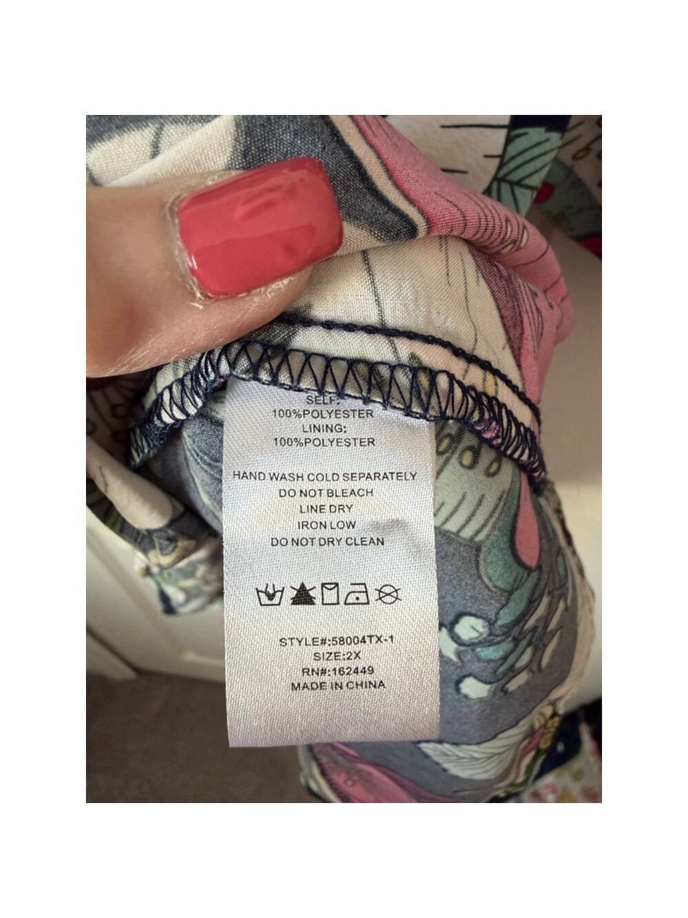 Milk & Honey Navy Floral Off-Shoulder Blouse 2X - Picture 7 of 8